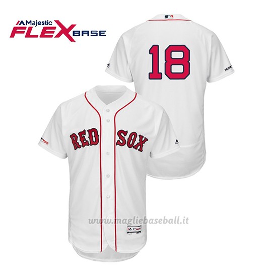 Maglia Baseball Uomo Boston Red Sox Mitch Moreland 150th Aniversario Patch Flex Base Bianco